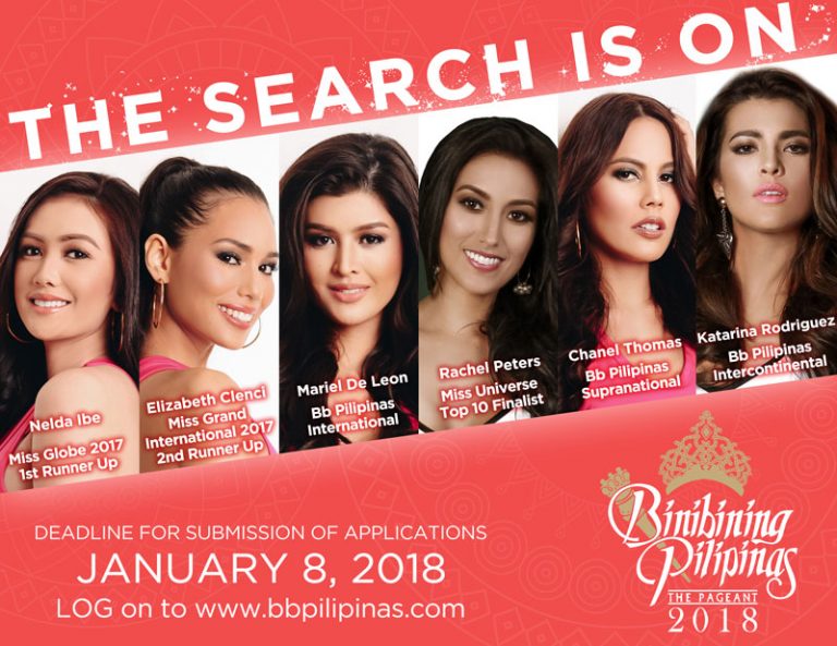 Submission for Binibining Pilipinas 2018 is until January 8 only - www ...