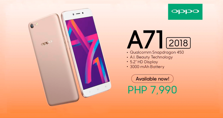 specs of oppo a71