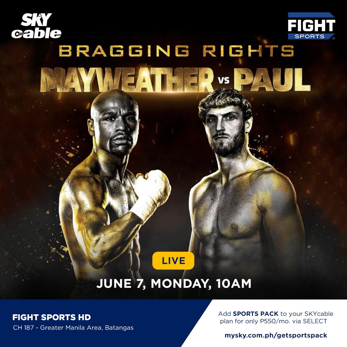 Floyd Mayweather, Jr. vs. Logan Paul live on Fight Sports ...